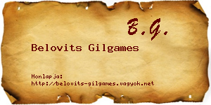 Belovits Gilgames névjegykártya